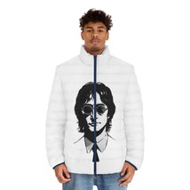 Men&#39;s John Lennon Printed Puffer Jacket - Black or Dark Blue Zipper - £68.86 GBP