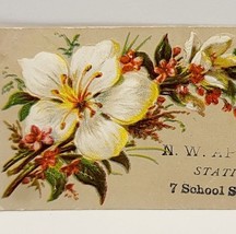 Antique Victorian 1880s NW Appleton Embossed Boston Business Card 2.5 x 1.5 01 - £16.88 GBP