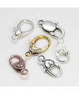 10 Jewelry Clasps Large Lobster Clasps Assorted Lot Findings Silver Gold... - $10.74 CAD