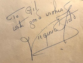 Virginia Fields Autographed Signed Vintage Album Page Signature Mr. Moto - £19.57 GBP