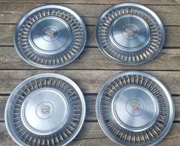 VINTAGE SET OF 4 1971/1972 CADILLAC 16 INCH HUB CAPS WHEEL COVERS  - £151.83 GBP