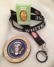 MAGA 3 TRUMP WHITE HOUSE = 2018 EASTER GOLD EGG  + EAGLE SEAL MAGNET + L... - £17.84 GBP