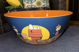 Peanuts Charlie Brown Snoopy Halloween Melamine Candy Treats Serving Bowl 12” - £22.36 GBP