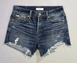 AE77 Classic Short Womens Selvedge Distressed American Eagle Denim Short... - $31.46