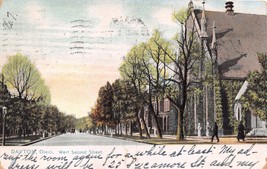 Dayton Ohio West Secondo Street ~ Cibo Raphotype Ed. Cartolina 1907 - £6.55 GBP