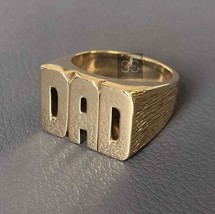 DAD Ring, Sterling Silver Dad Ring, Father Gift Silver Men Ring Custom Ring - £55.81 GBP
