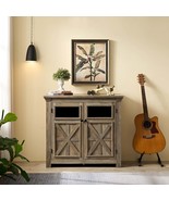 Gray Wash 2-Door Buffet Sideboard Cabinet | Bar Wine Storage &amp; Coffee Table - $2,734.52 MXN