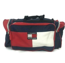 Vintage 1990s Tommy Hilfiger Flag Fabric Duffle Gym Bag Carry On Luggage 20” P1 - £36.75 GBP