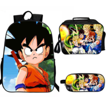 WM Dragon Ball Backpack Lunch Box Pencil Case Outdoor School Package B - £32.12 GBP