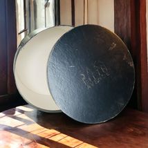 Vintage Saks Fifth Avenue Hat Box 16” Classic Round Black Silver Hatbox ... - $54.87