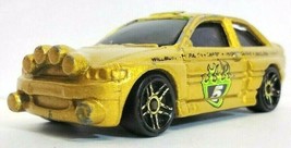 Hotwheels Gold Ford Escort Rally #5 1996 Diecast Car from Flamin&#39; Hot Wh... - $5.00