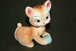 Vintage Porcelain Figurine Cat Kitten Playing with Ball Made in Japan Co... - $544.86 MXN