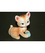 Vintage Porcelain Figurine Cat Kitten Playing with Ball Made in Japan Co... - $544.86 MXN