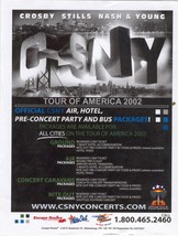 CSNY Tour Of America 2002 Toronto Flyer Pkgs Crosby Stills Nash &amp; Young 81/2*11  - £13.17 GBP