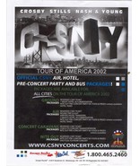 CSNY Tour Of America 2002 Toronto Flyer Pkgs Crosby Stills Nash &amp; Young ... - $16.75