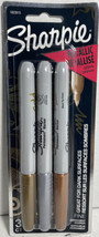 Sharpie Metallic Permanent Markers, 1 Each Gold+Silver+Bronze New  - £4.67 GBP