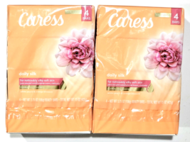 2 Packs Of 4 Caress Daily Silk Noticeably Soft Skin White Peach Orange - £23.97 GBP