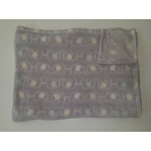 Baby Starters Gray Elephant Fleece Baby Blanket Yellow Mint Green Ears 30" x 40" - $39.55