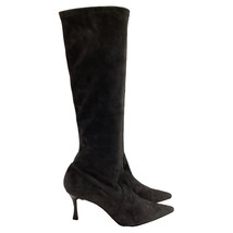 Manolo Blahnik Stretch High Heel Boots In Suede Women Grey Size 42 - £269.27 GBP