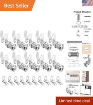 Cabinet Cam Locks Keyed Alike, 1-1/8'' Fits on 7/8'' Max Door Thickness,... - $47.39