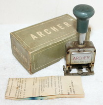 Vintage Archer 98L268 Auto 6 Wheel 7 Action Numbering Machine Stamp ~ In... - £23.91 GBP