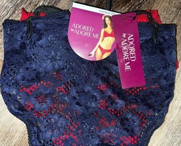 Adored Adore Me ~ Womens Blythe Thong Underwear Panties 2-Pair Lace Nylon ~ 3X - £13.76 GBP