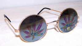 1 pair POT LEAF REFLECTION SUNGLASSES eyewear glasses marijuana leaves n... - $4.74