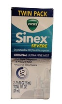 Vicks Sinex SEVERE Nasal Nose Spray Original Ultra Fine Mist Twin Pack 2x 0.5 FL - £18.17 GBP