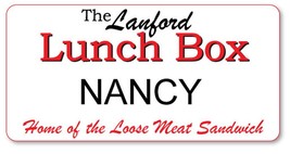 NANCY The Lanford LUNCH BOX on Rosanne Name Badge with magnet Fastener H... - $16.99