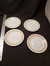 Set of 4 Corning Corelle Ware Saucers Butterfly Gold 6-1/4&quot; - £8.35 GBP