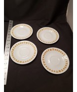Set of 4 Corning Corelle Ware Saucers Butterfly Gold 6-1/4&quot; - £8.23 GBP