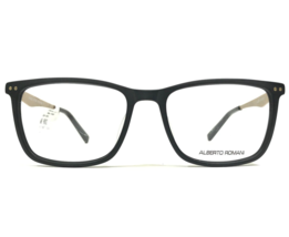 Alberto Romani Eyeglasses Frames AR 9002 MT BK Matte Black Gold Square 55-18-145 - £36.61 GBP