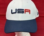 New Era 2014 USA Ryder Cup Team White Navy Blue 39THIRTY Fitted Hat LARGE - £13.63 GBP