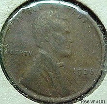 Lincoln wheat penny 1936 vf  101 thumb200