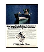 1984 Canon PocketPrinter Calculator Vintage Print Ad Fishing Boat Lake W... - £8.30 GBP