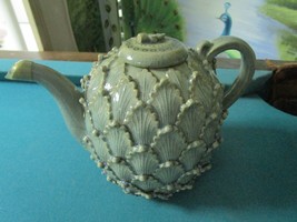 Large Heavy Chinese Pottery Clay Teapot Leaves Clusters 8 X 9&quot; [pott6] - £67.25 GBP