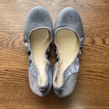 Cole Haan Avery Ballet Shoe Womens 6.5 Silver Glitter Foldable Flats RP$138 - $22.42