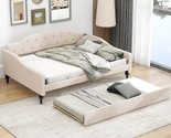 Daybed Full Size With Trundle, Sofa Bed Full Upholstered Tufted With But... - $418.99