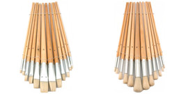 24 Piece Artist Brush Set - 12 Round Tip &amp; 12 Square Tip - £18.68 GBP