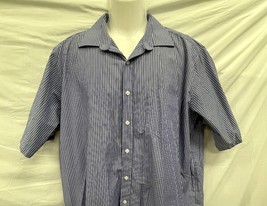 Rolando Classics Blue &amp; White Striped Short Sleeve Men Shirt XL - $285.10 MXN
