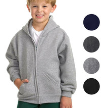 Boys Kids Toddler Athletic Soft Fleece Lined Zip Up Hoodie Sweater Jacket - £22.41 GBP