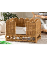 Claire Bohemian Light Honey Rattan Pet Bed - $3,407.07 MXN