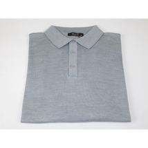 Mens PRINCELY Soft Merinos Wool Sweater Knits Light Weight Polo 1011-40 Lt Gray image 3