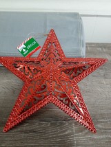 Shiney Red Holiday Star Wall Decor By Christmas House Approx 8&quot;-Brand Ne... - £12.66 GBP