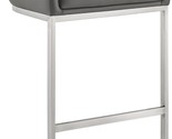 Armen Living Katherine Bar Stool in Brushed Stainless Steel with Gray Fa... - $420.99