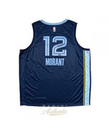 JA MORANT Autographed Memphis Grizzlies Navy Blue Nike Jersey PANINI - £670.24 GBP