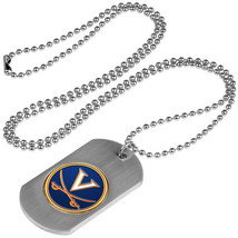 Virginia Cavaliers Dog Tag Necklace with embedded collegiate medallion - £11.99 GBP