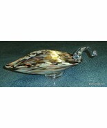 Hand Blown Iron Art Glass Designs Iridescent Green Candy Dish - Made In ... - $72.74