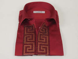 Men CEREMONIA Turkey Shirt 100% Cotton Fancy Rhine Stones #TSV 28 Slim Fit image 3