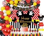 Mickey Themed Mouse Party Supplies - Mickey Decorations Include Backdrop... - £37.91 GBP